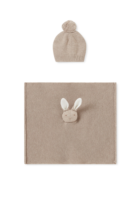 Beanie Hat & Rabbit Comforter Set